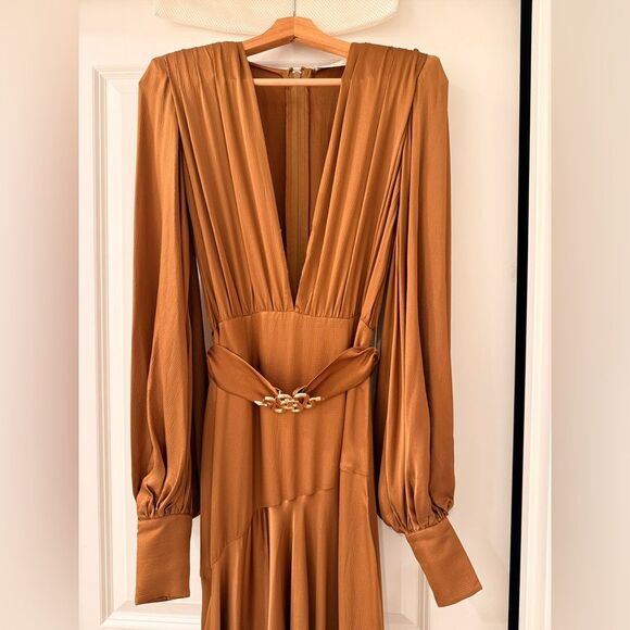 NWOT BRONX AND BANCO Carmen Maxi Dress in Copper GOLD - Picture 9 of 16